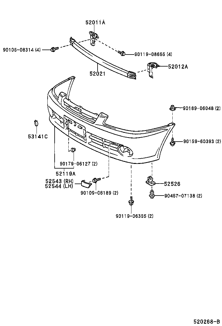 52021-10060 REINFORCEMENT SUB-ASSY, FRONT BUMPER product image