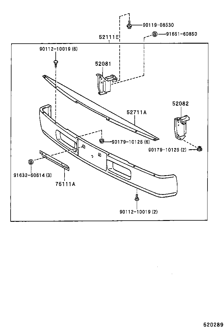 52082-25020 STAY SUB-ASSY, FRONT BUMPER, LH product image