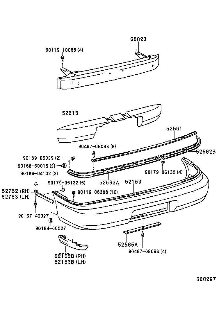 52159-17904 COVER, REAR BUMPER product image