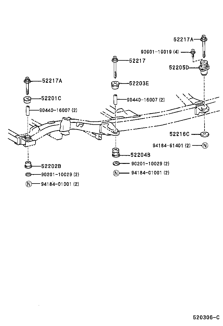 52203-04030 CUSHION SUB-ASSY, CAB MOUNTING, NO.2 product image