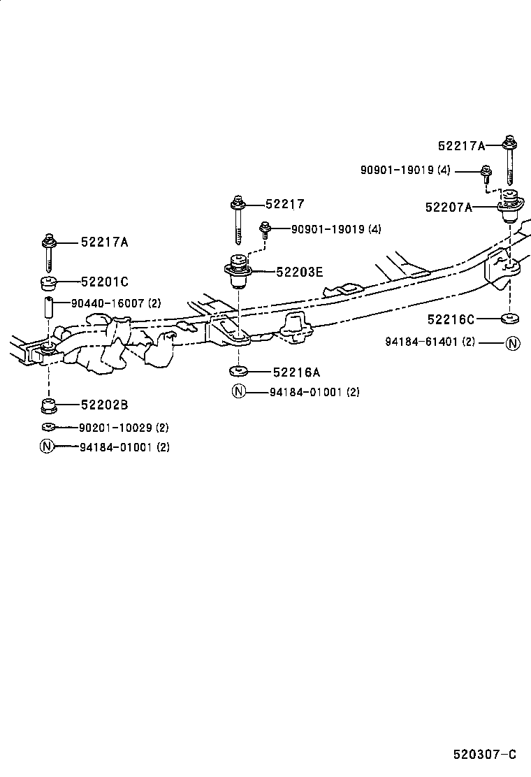 52203-04030 CUSHION SUB-ASSY, CAB MOUNTING, NO.2 product image