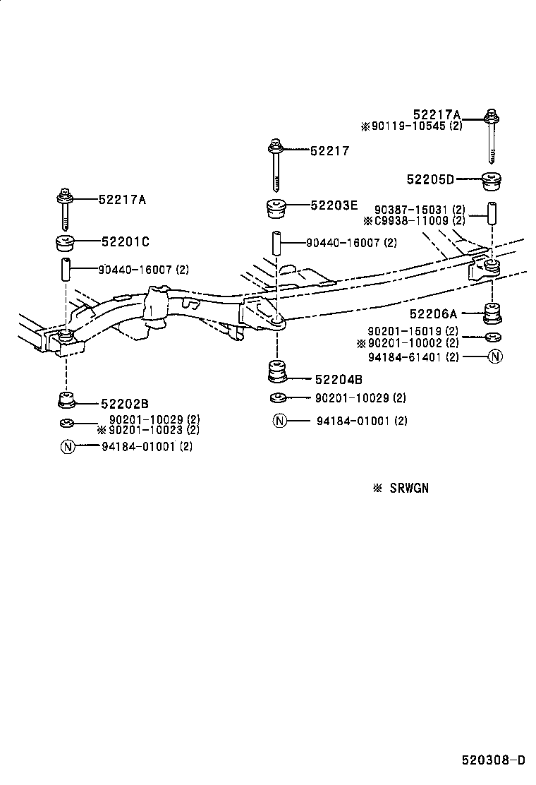 52203-04030 CUSHION SUB-ASSY, CAB MOUNTING, NO.2 product image