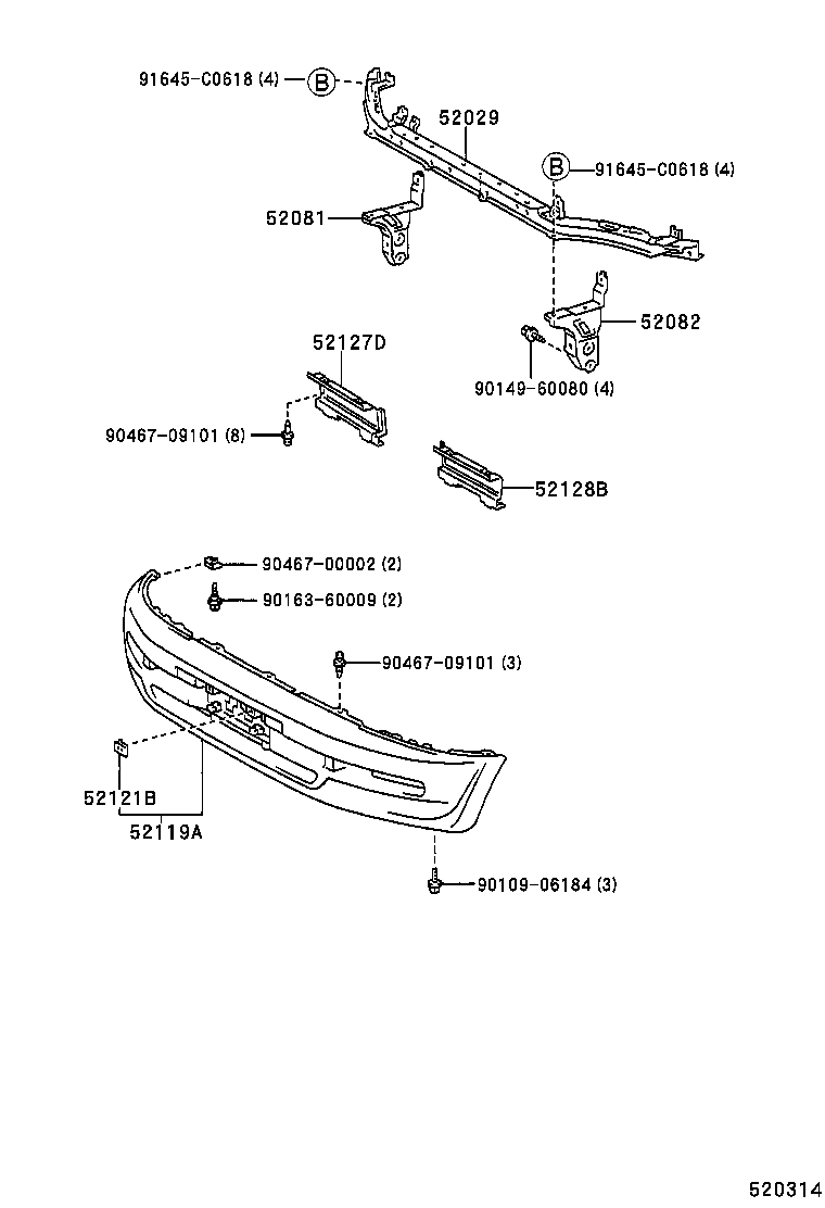 52128-42020 COVER, FRONT BUMPER HOLE, LH product image