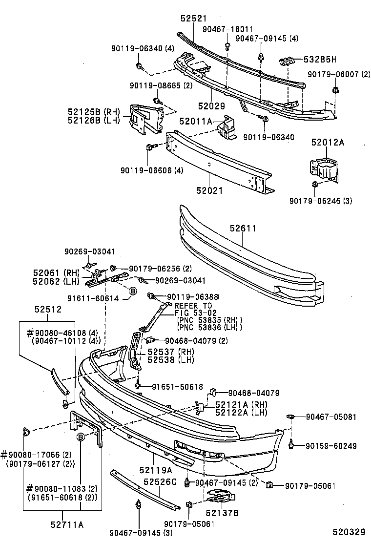 52526-06010 RETAINER, FRONT BUMPER, LOWER product image