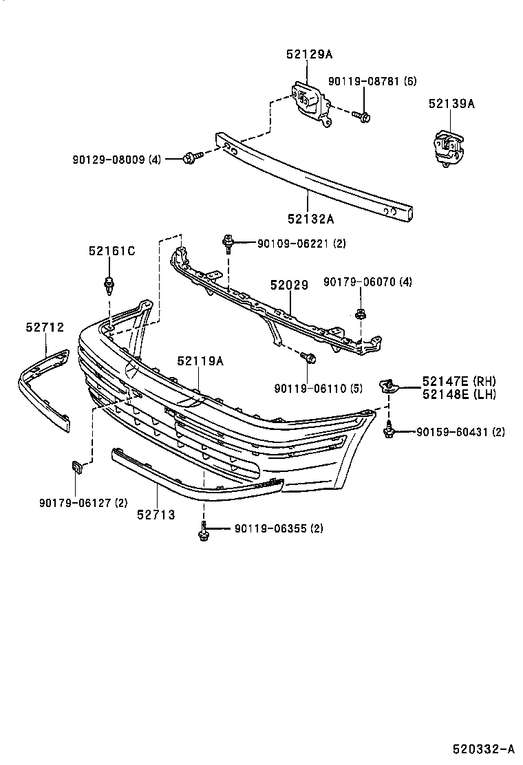 52014-16010 ARM SUB-ASSY, FRONT BUMPER, INNER LH product image