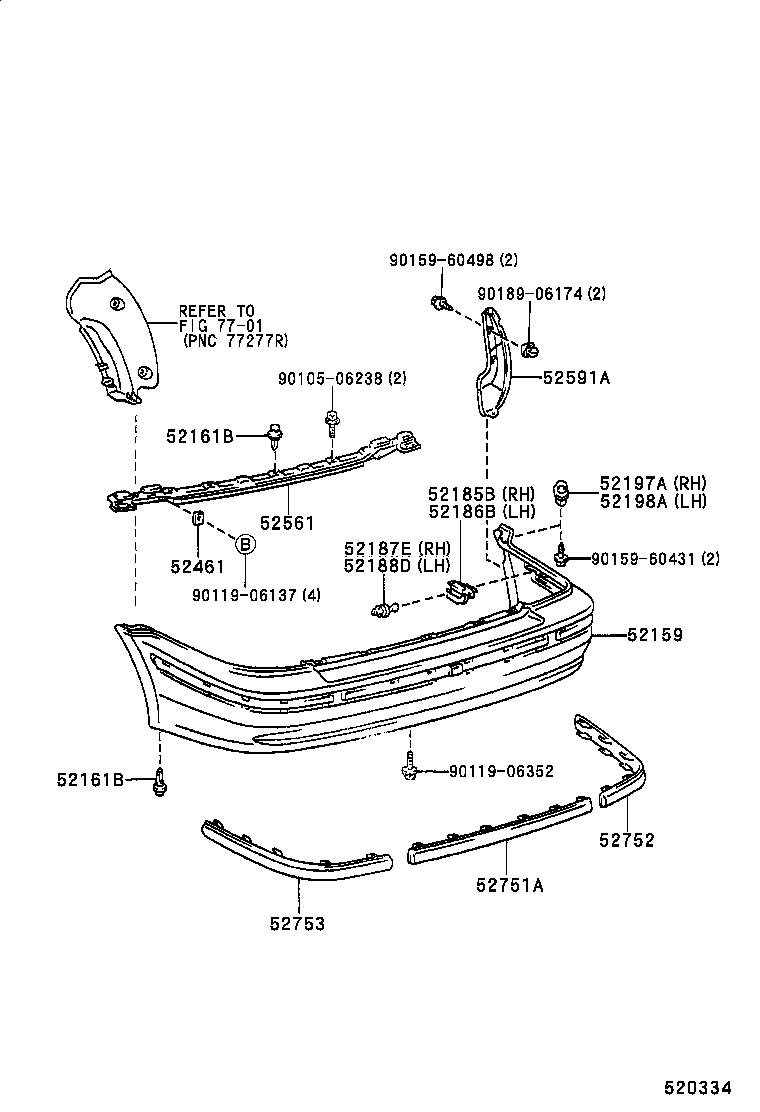 52159-16470 COVER, REAR BUMPER product image