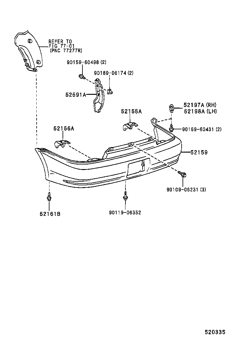 52159-16470 COVER, REAR BUMPER product image