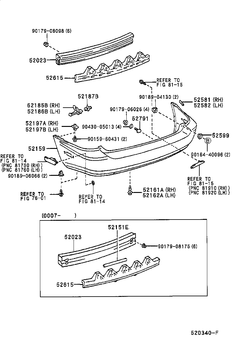52023-48010 REINFORCEMENT SUB-ASSY, REAR BUMPER product image