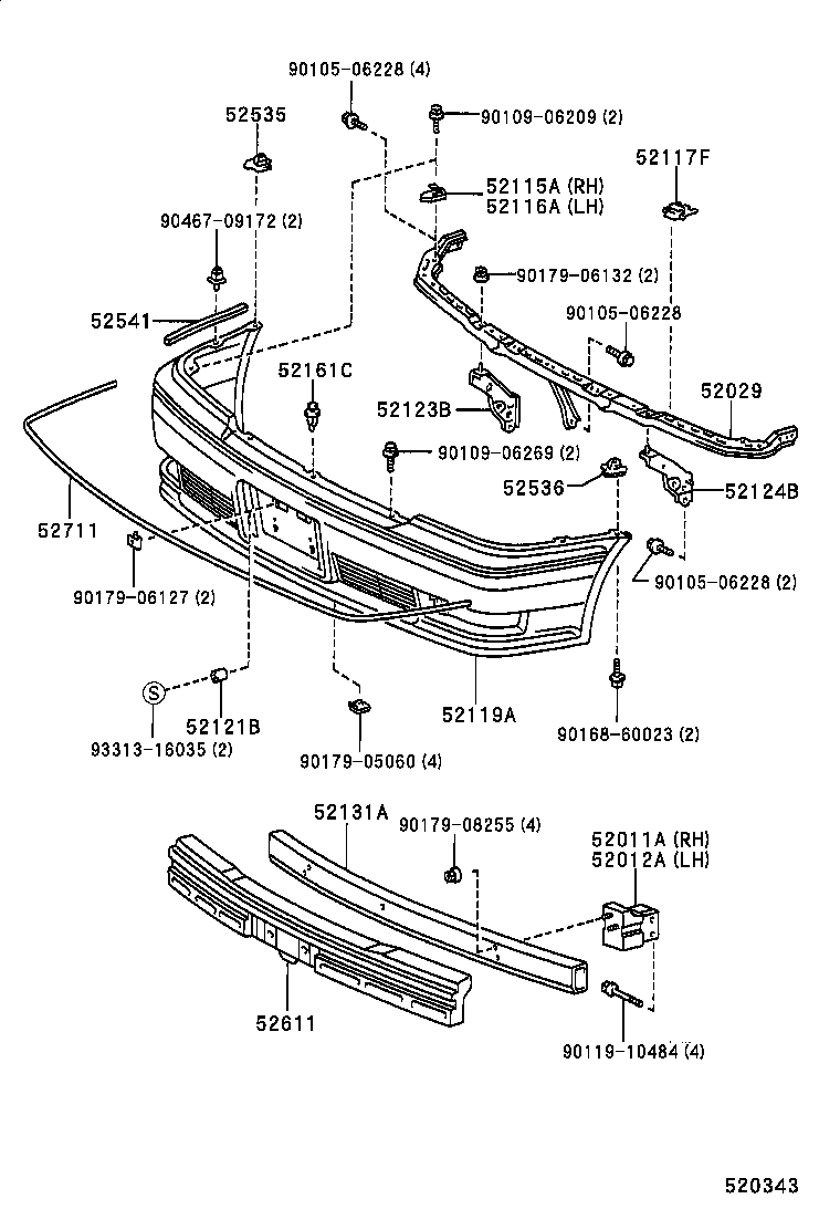 52012-30240 ARM SUB-ASSY, FRONT BUMPER, LH product image