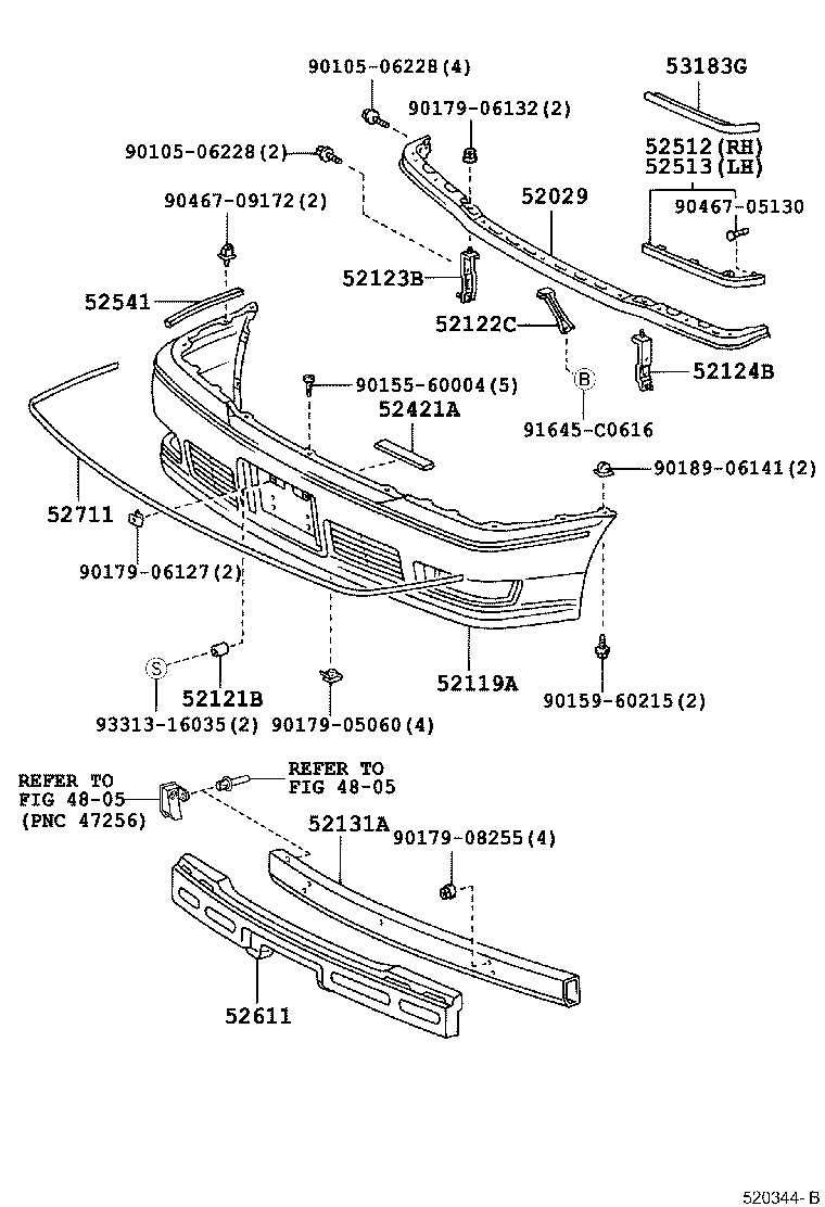 52012-30240 ARM SUB-ASSY, FRONT BUMPER, LH product image