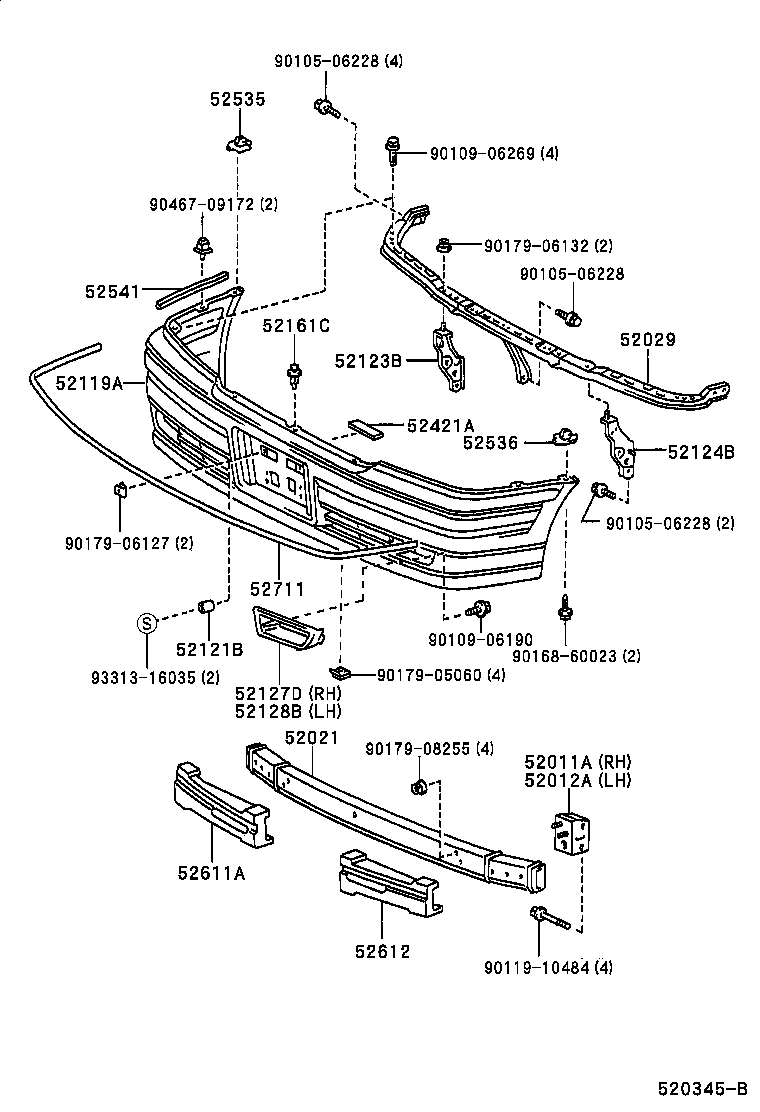 52012-30240 ARM SUB-ASSY, FRONT BUMPER, LH product image