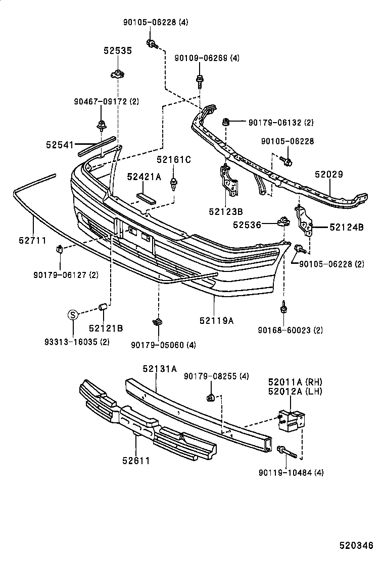 52012-30240 ARM SUB-ASSY, FRONT BUMPER, LH product image