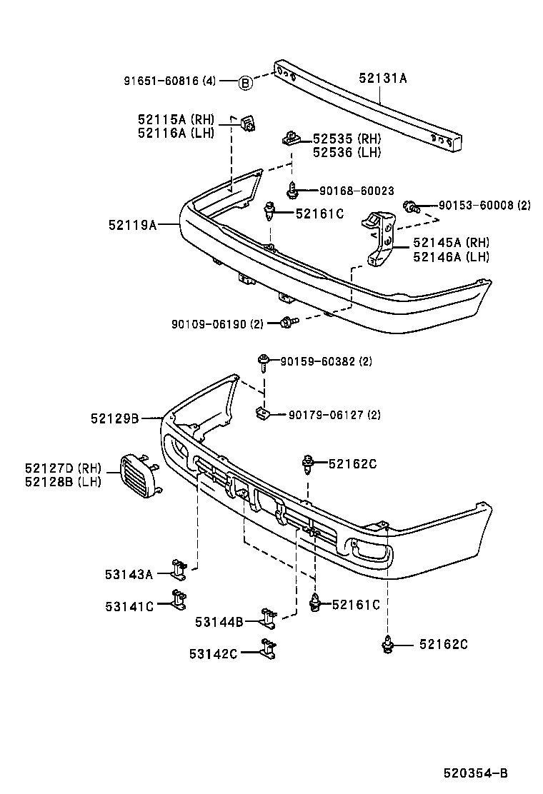 52124-20040 PLATE, FRONT BUMPER REINFORCEMENT, LH product image