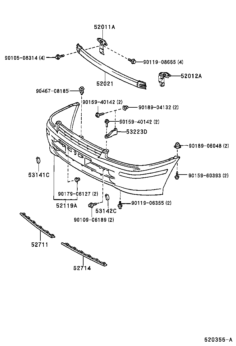 52011-10130 ARM SUB-ASSY, FRONT BUMPER, RH product image