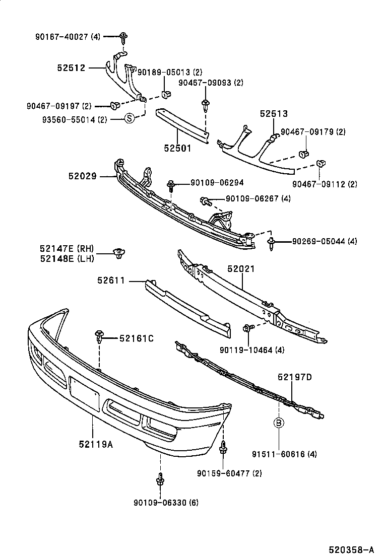 Toyota 52021-60130 REINFORCEMENT SUB-ASSY, FRONT BUMPER