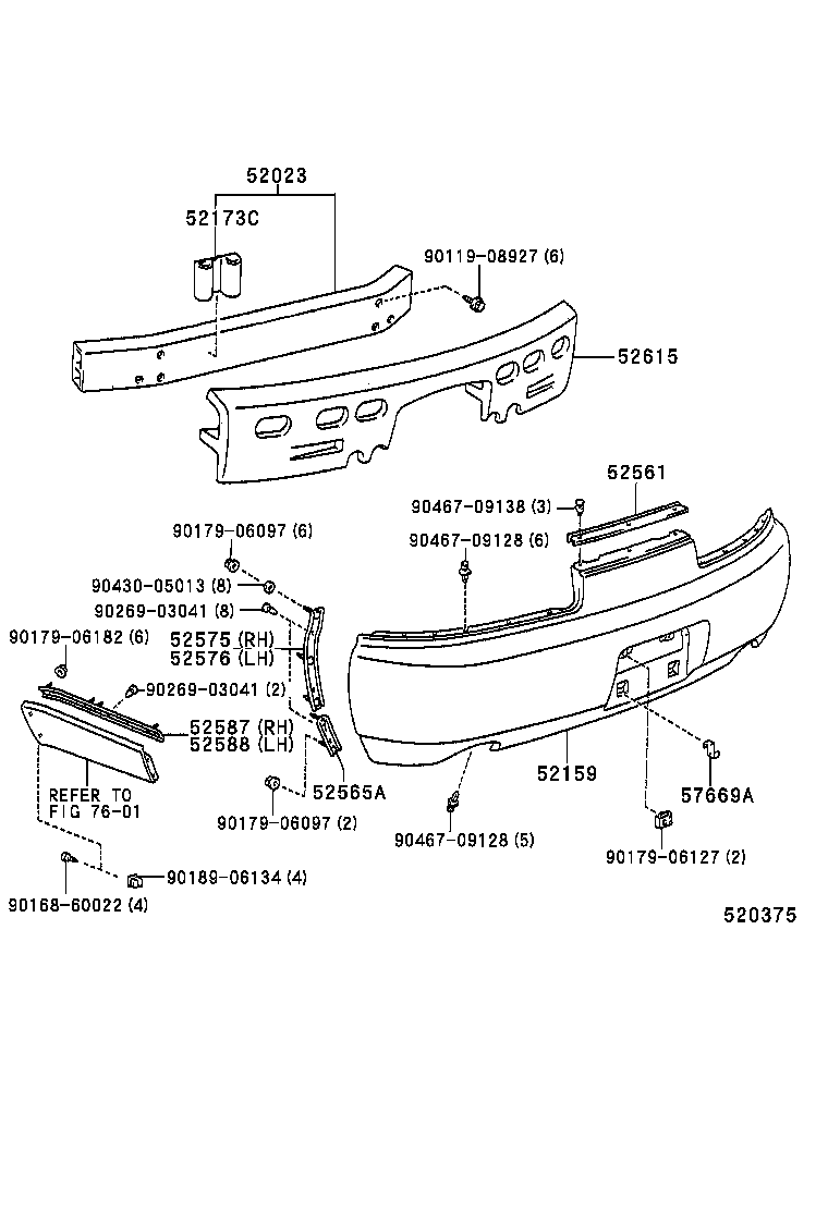 52159-24902 COVER, REAR BUMPER product image