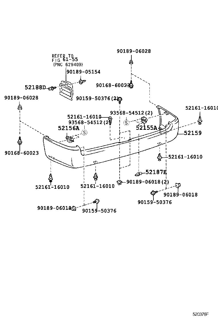 52159-26220 COVER, REAR BUMPER product image