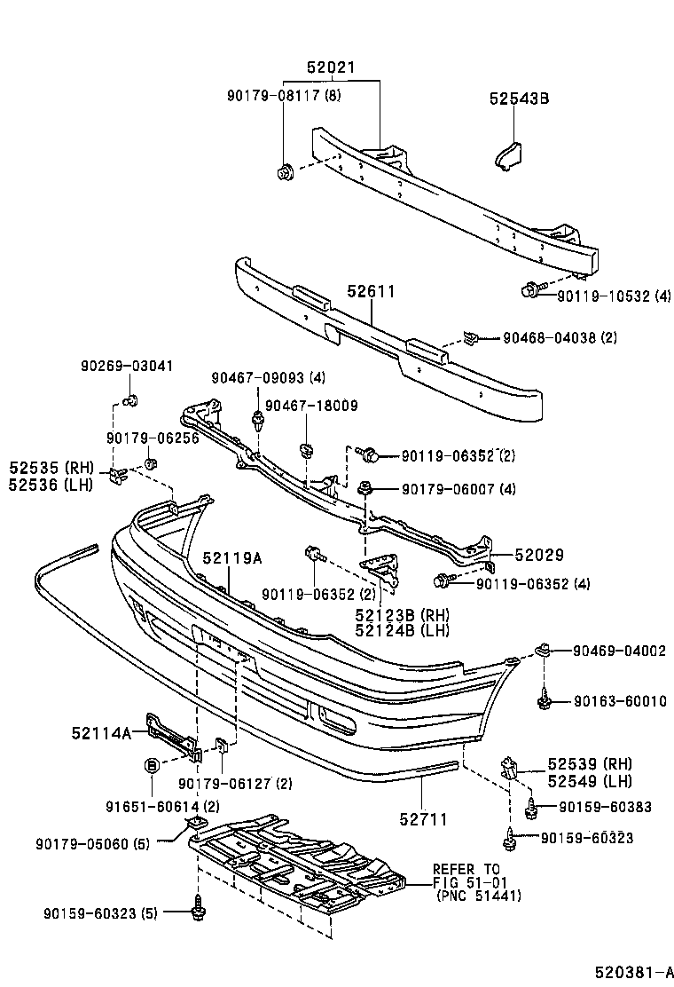 52021-30130 REINFORCEMENT SUB-ASSY, FRONT BUMPER product image