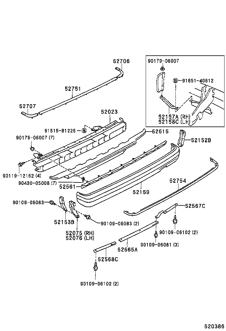 52159-30140-B2 COVER, REAR BUMPER product image