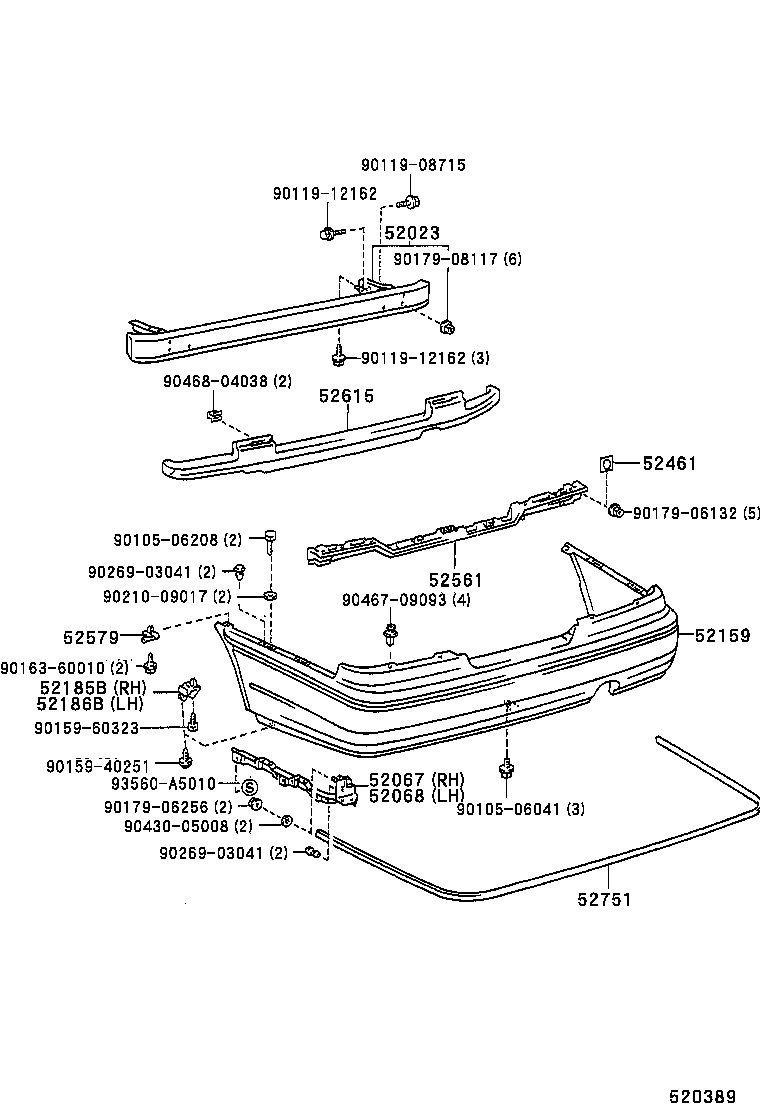 52023-30180 REINFORCEMENT SUB-ASSY, REAR BUMPER product image