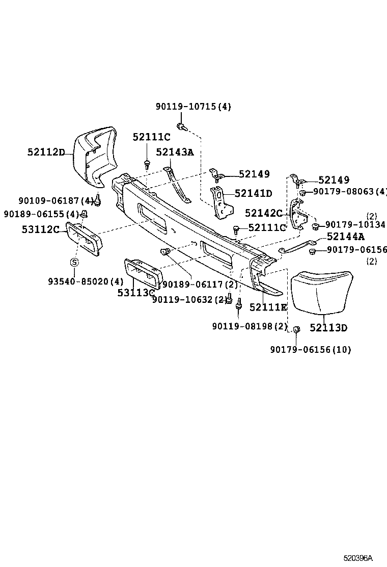 52147-60030 BRACKET, FRONT BUMPER, INNER product image