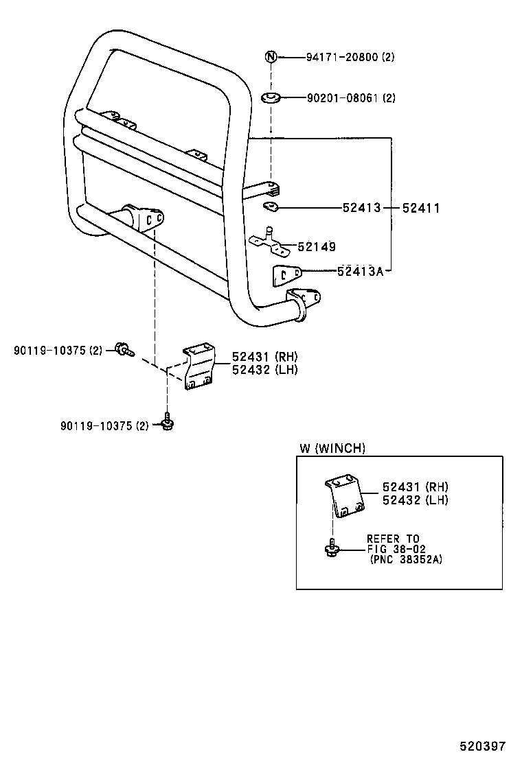 52147-60030 BRACKET, FRONT BUMPER, INNER product image