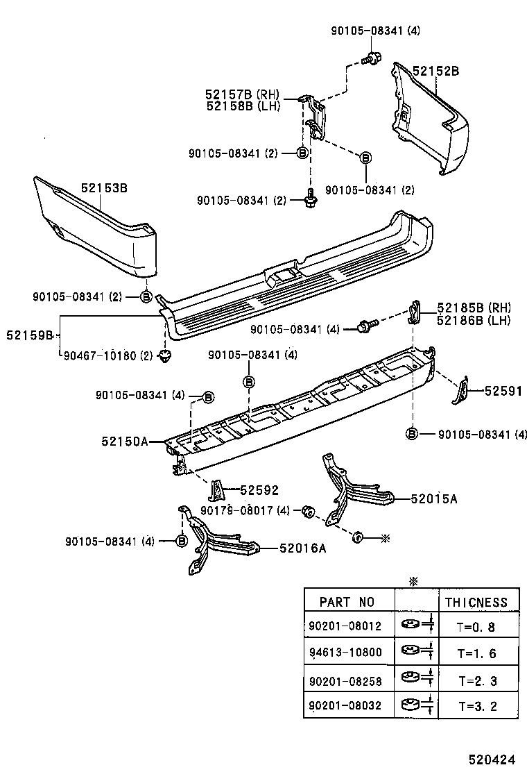 52107-35110-F0 EXTENSION, REAR BUMPER, LH product image