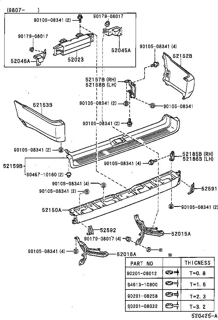 Toyota 52107-35900 EXTENSION, REAR BUMPER, LH