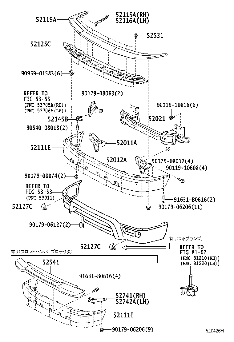52021-35030 REINFORCEMENT SUB-ASSY, FRONT BUMPER product image