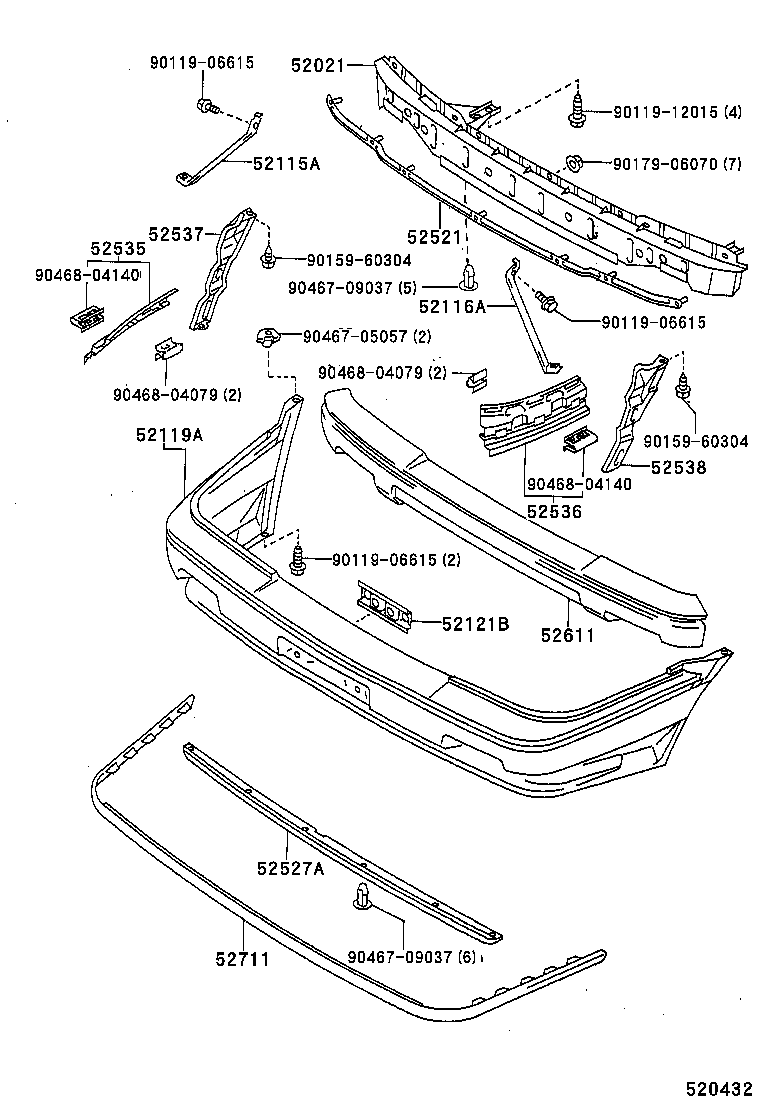 52611-13010 ABSORBER, FRONT BUMPER ENERGY product image