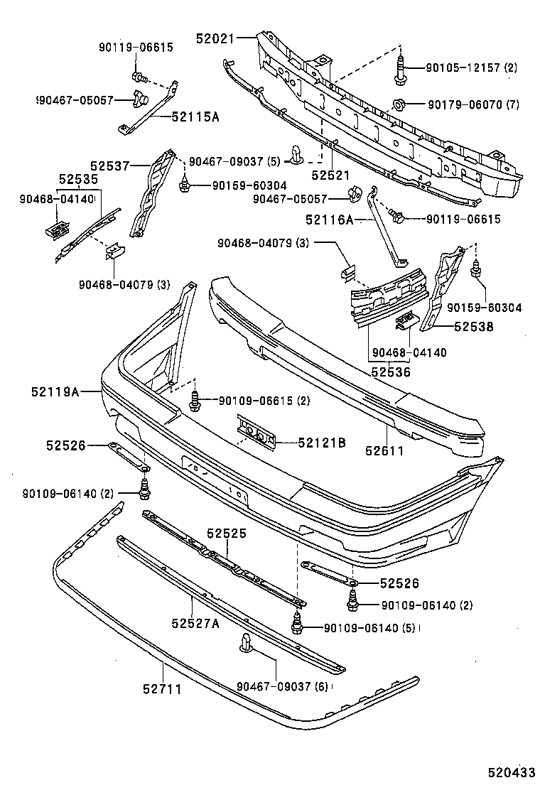 52711-12160-12 MOULDING, FRONT BUMPER product image