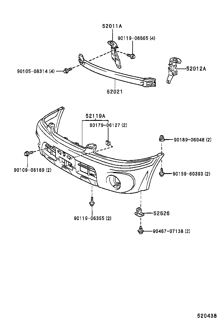 52021-10060 REINFORCEMENT SUB-ASSY, FRONT BUMPER product image