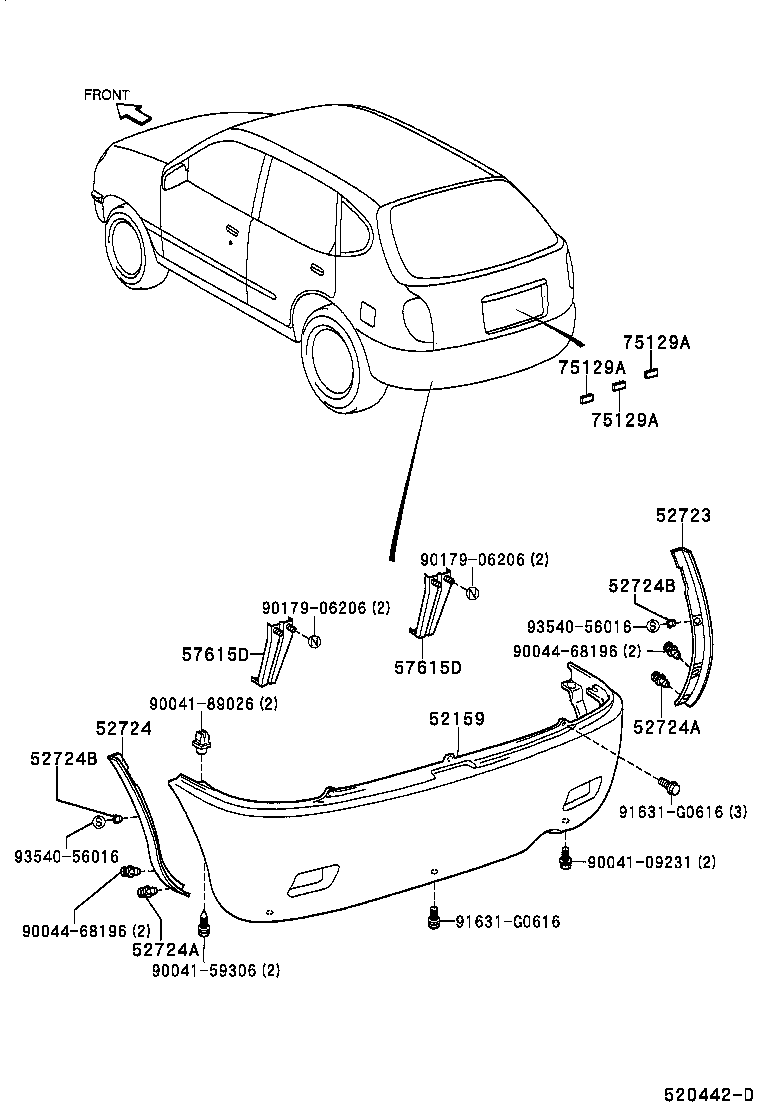 75129-87702 CUSHION, REAR LICENCE PLATE product image