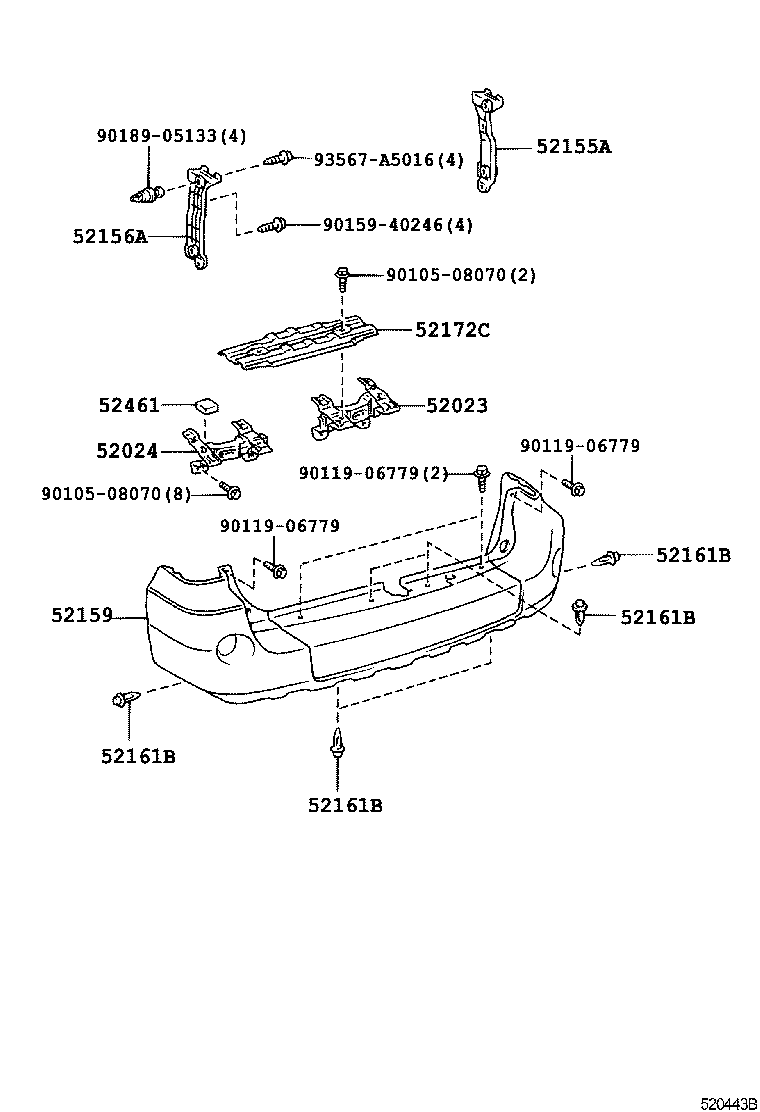 52451-28010 GUARD, REAR BUMPER product image