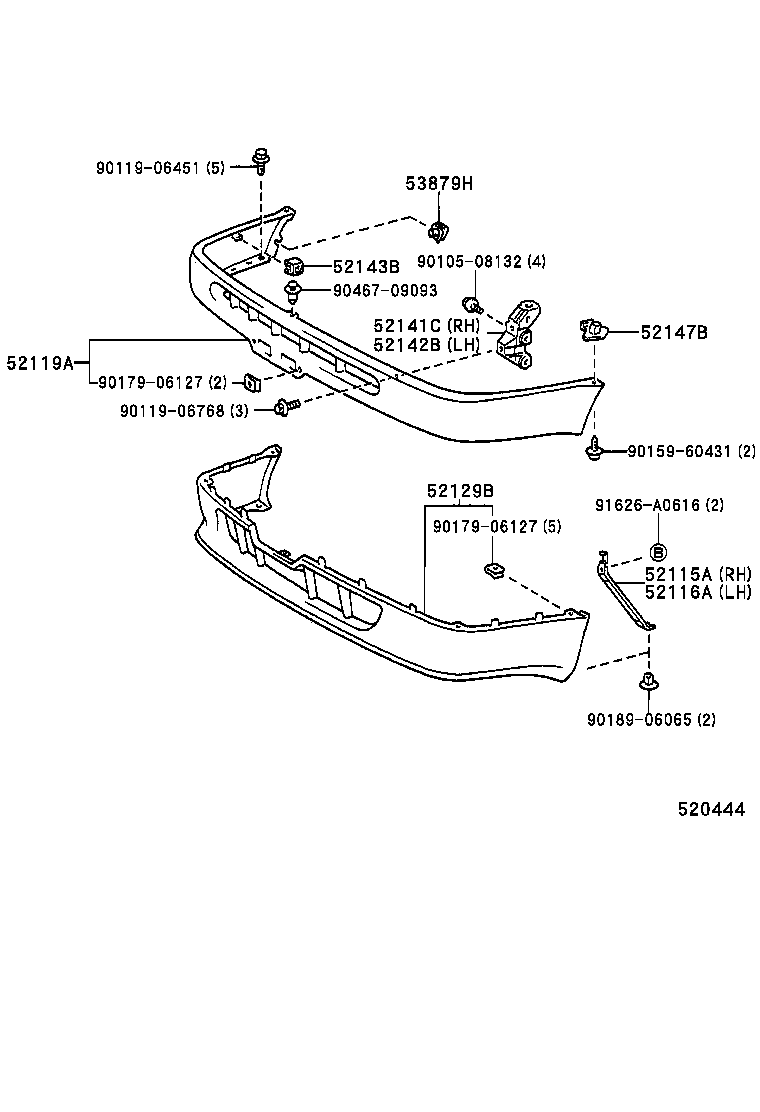 52129-12040 COVER, FRONT BUMPER, LOWER product image