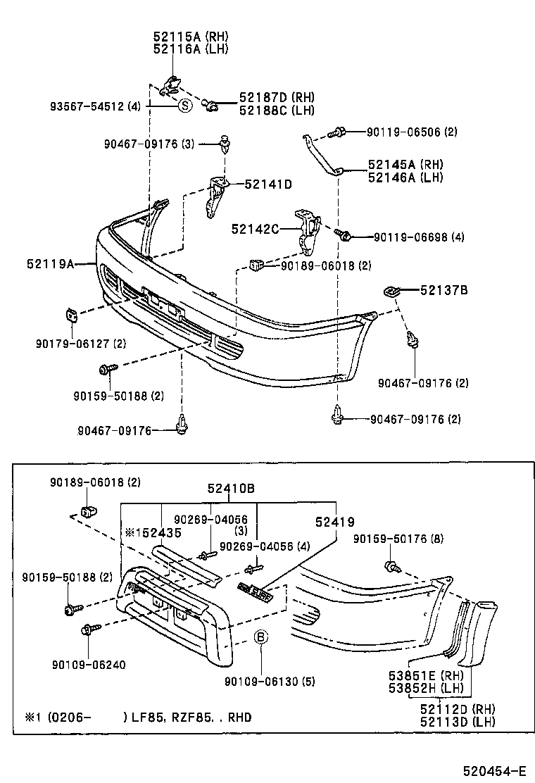 52102-0B060-A0 EXTENSION, FRONT BUMPER, RH product image