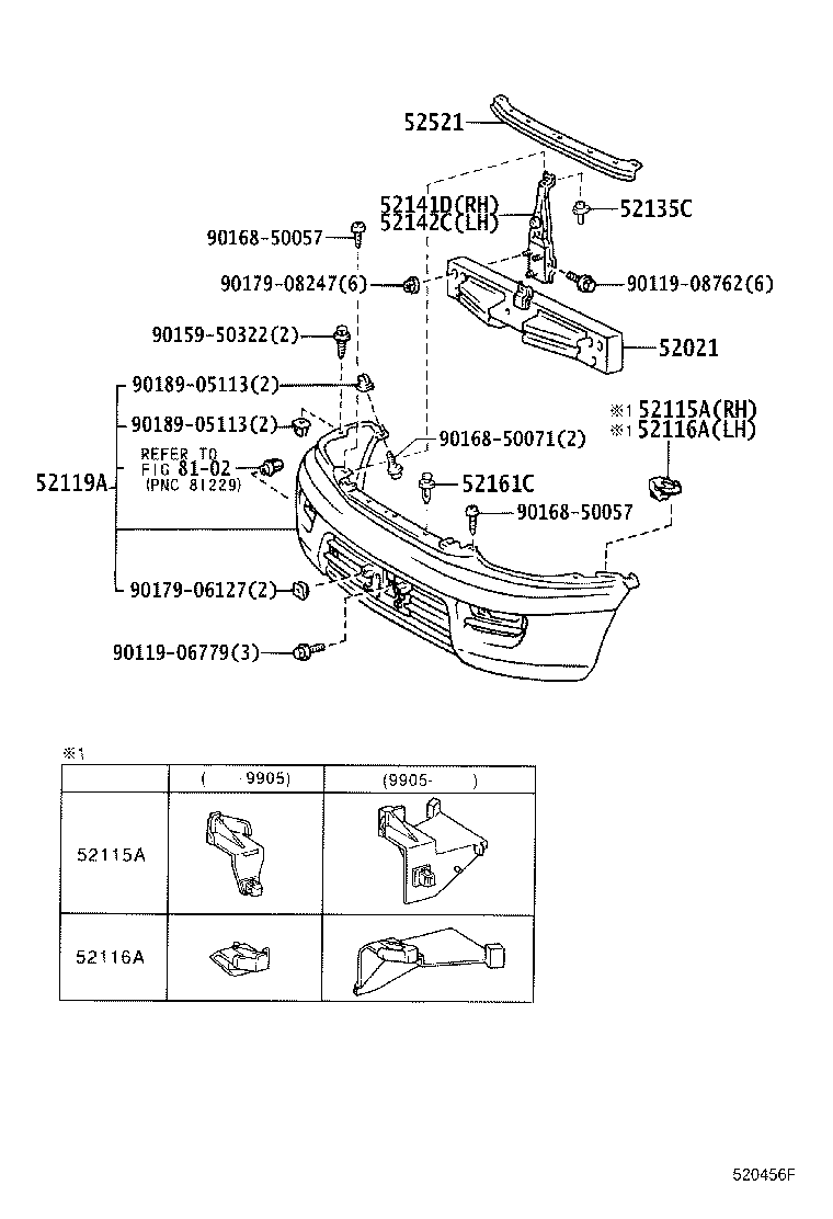 52021-28180 REINFORCEMENT SUB-ASSY, FRONT BUMPER product image