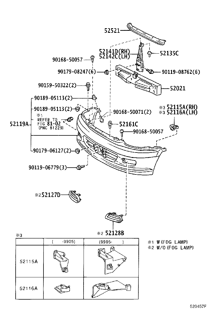 52021-28180 REINFORCEMENT SUB-ASSY, FRONT BUMPER product image