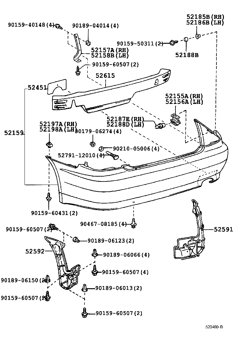 52451-53010 GUARD, REAR BUMPER product image