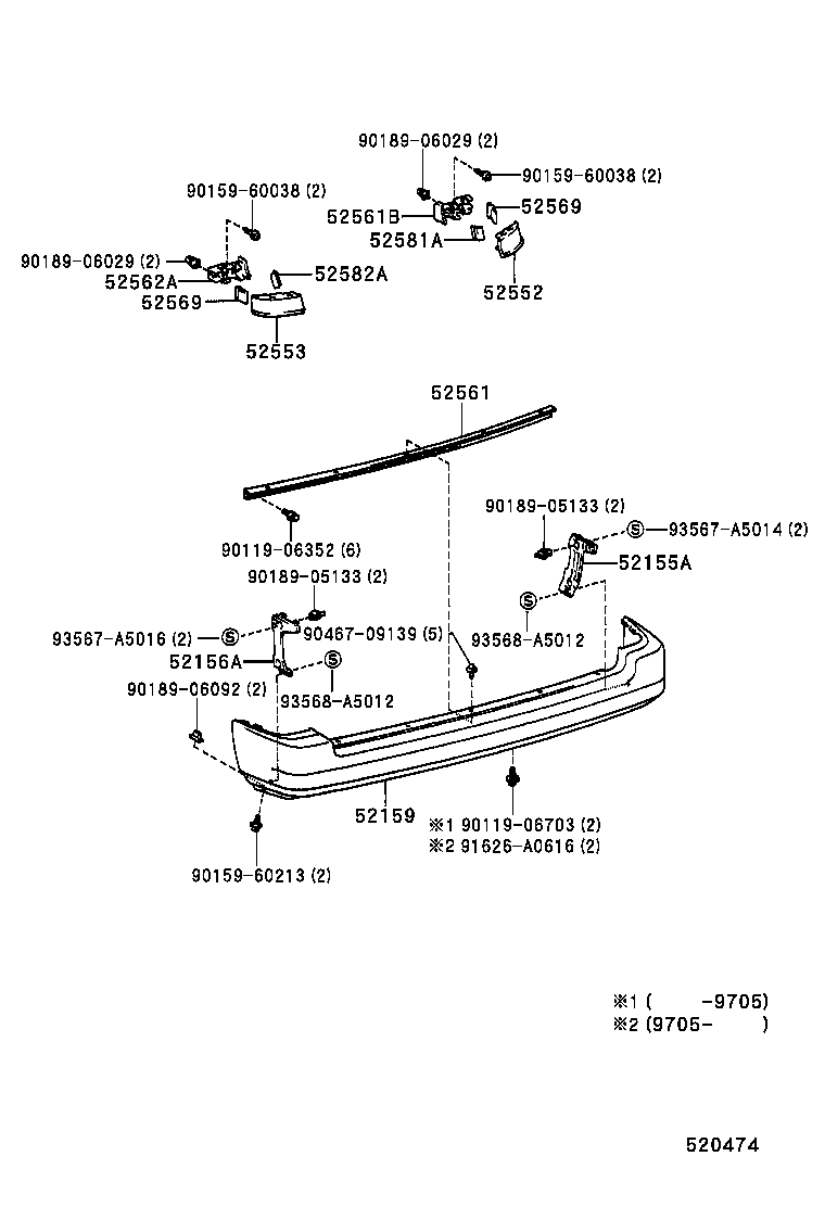 52185-12150 BRACKET, REAR BUMPER SIDE MOUNTING, RH product image
