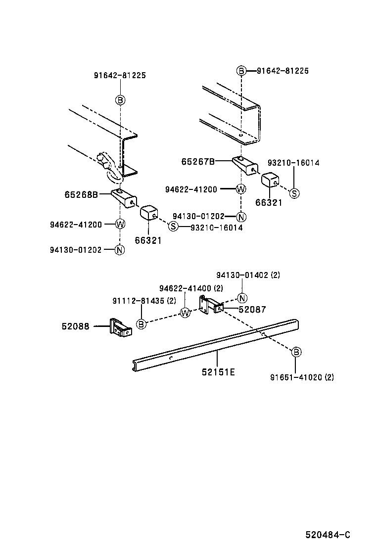 52087-37170 STAY SUB-ASSY, REAR BUMPER SIDE, RH product image
