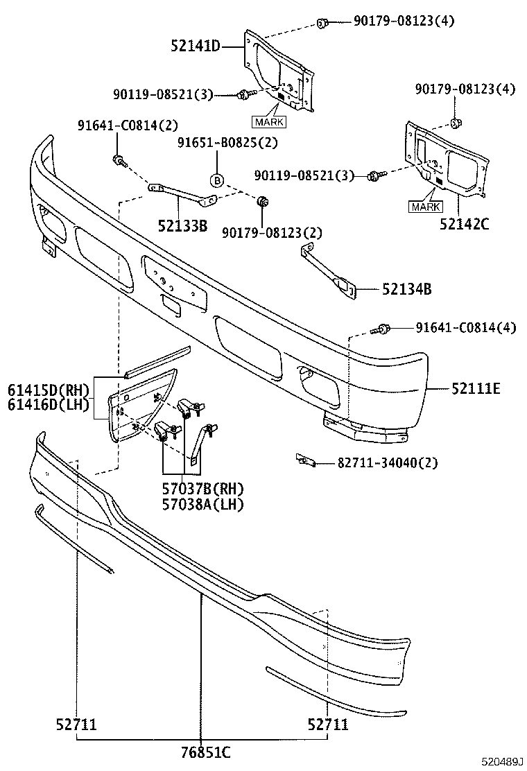 52011-37031 ARM SUB-ASSY, FRONT BUMPER, RH product image