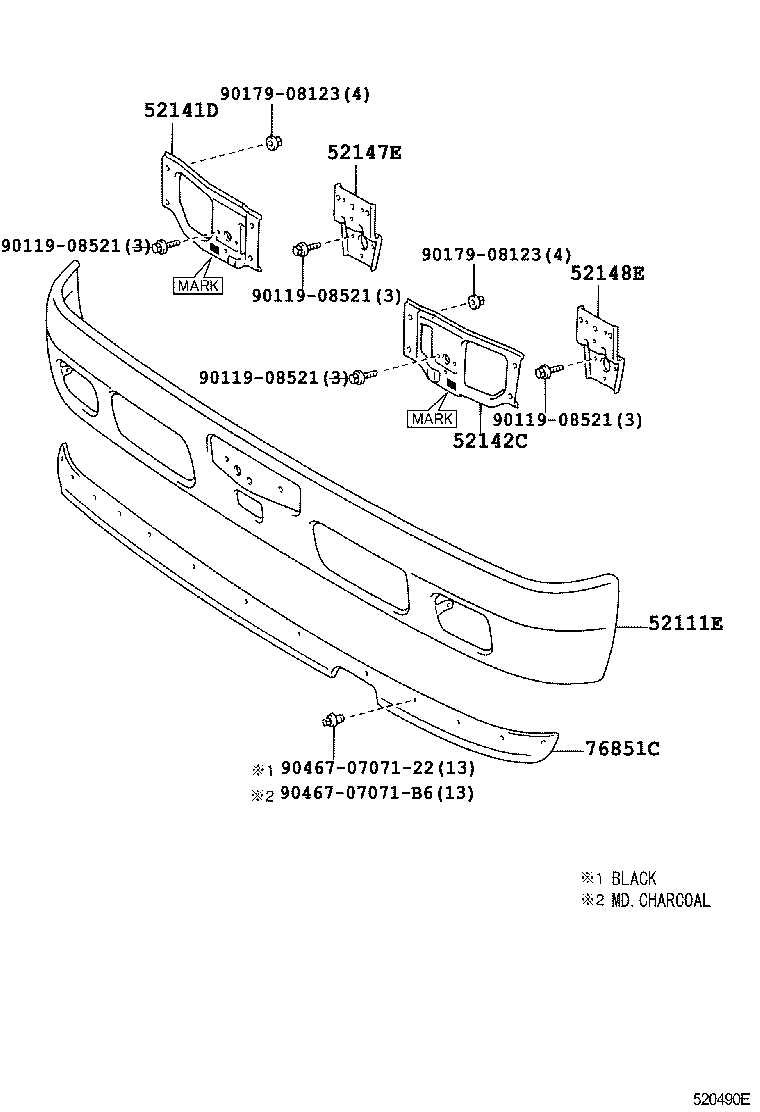 52011-37031 ARM SUB-ASSY, FRONT BUMPER, RH product image