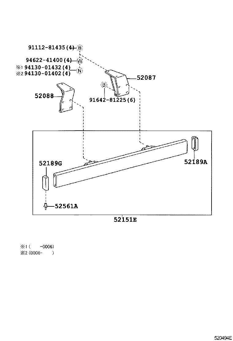 52105-37360 BAR, REAR BUMPER product image