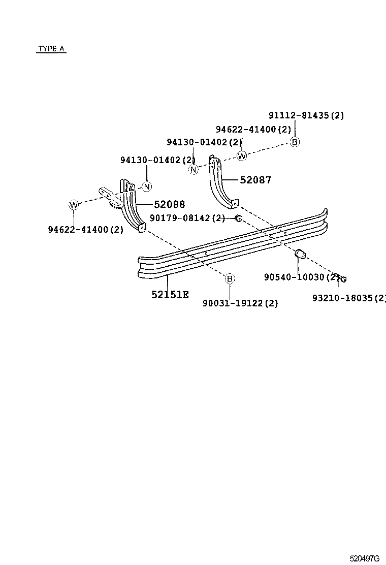 52105-37360 BAR, REAR BUMPER product image