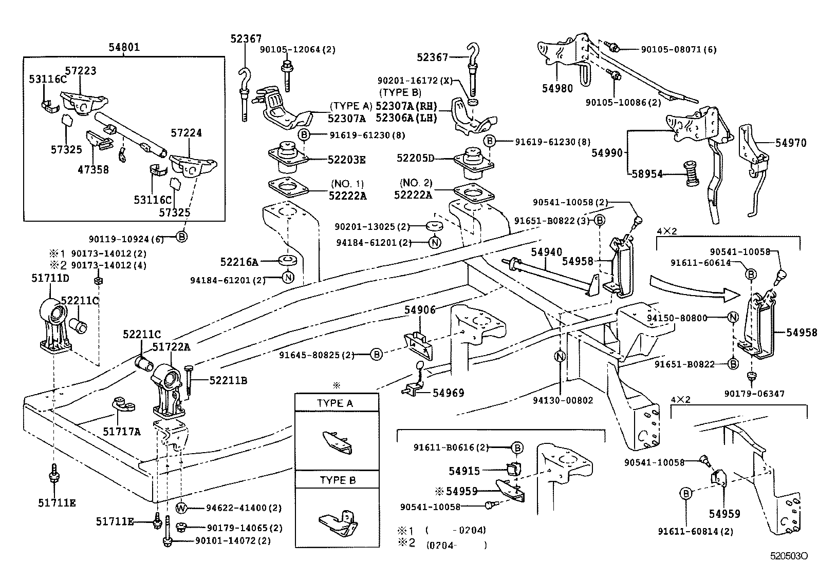 51701-37130 BRACKET, CAB FRONT MOUNTING product image