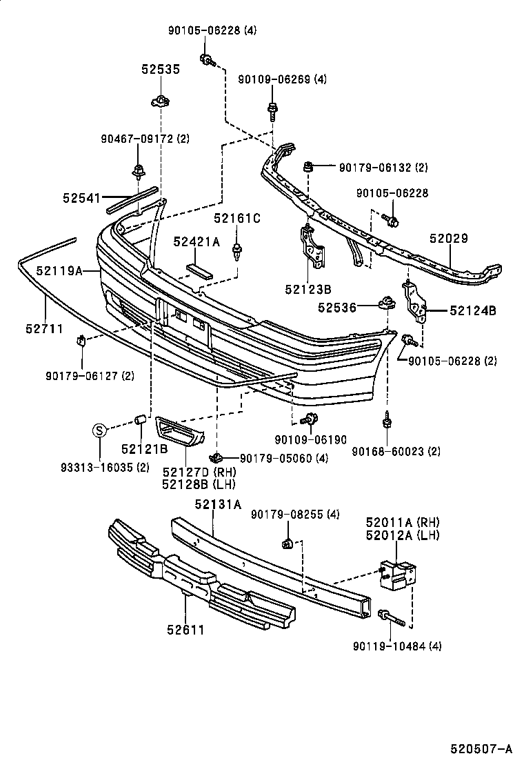 52012-30240 ARM SUB-ASSY, FRONT BUMPER, LH product image
