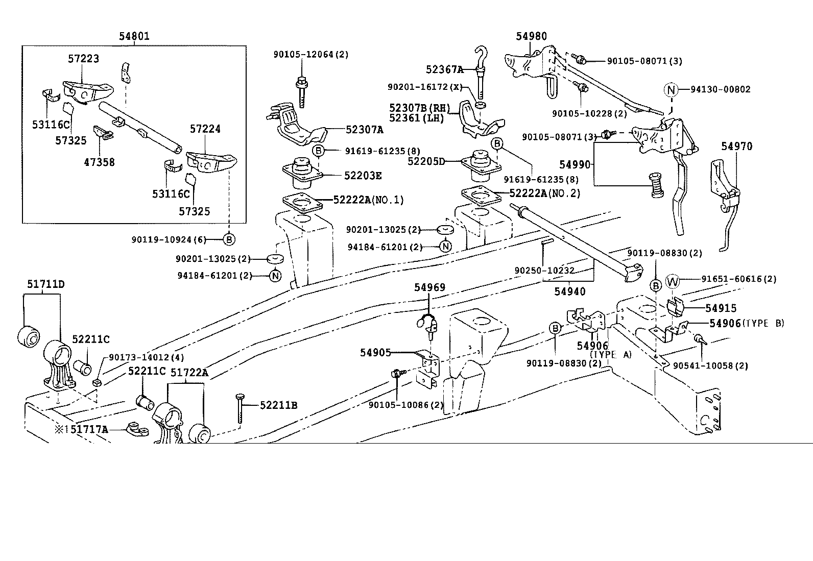 51702-37190 BRACKET SUB-ASSY, CAB FRONT MOUNTING, LH product image