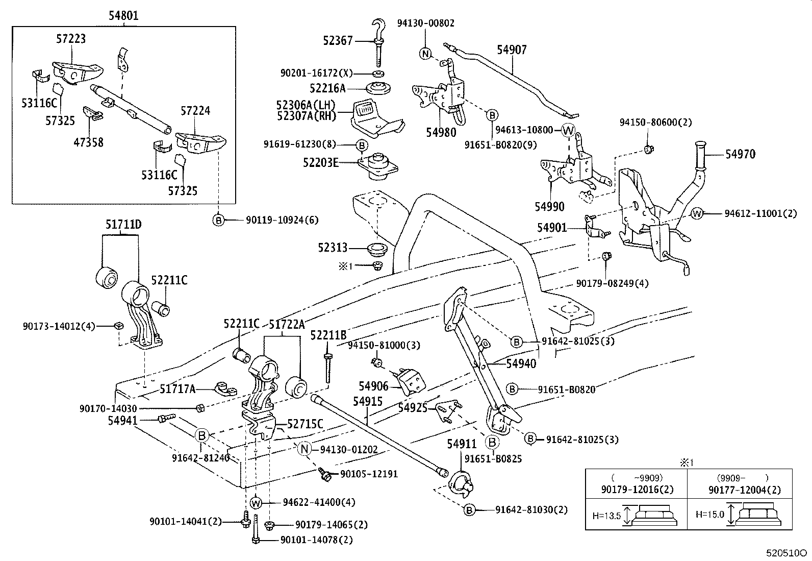 51702-37190 BRACKET SUB-ASSY, CAB FRONT MOUNTING, LH product image