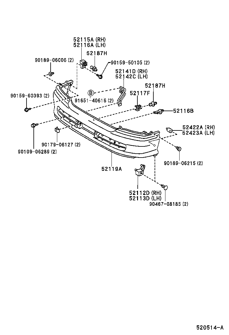 52117-27010 SUPPORT, FRONT BUMPER, UPPER product image